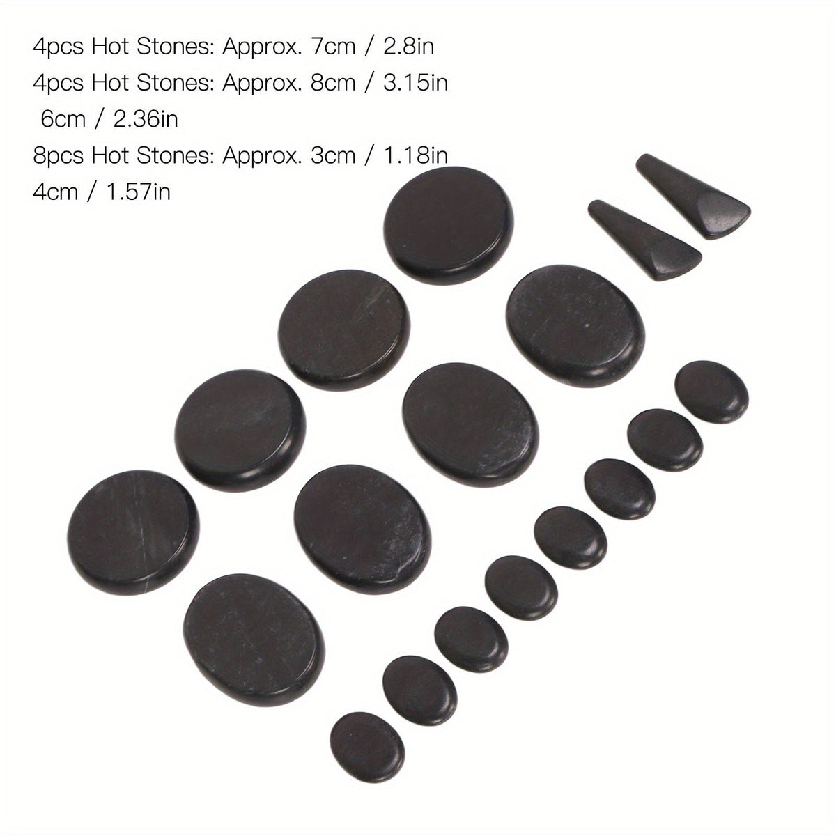 NNETM 18pcs Heated Basalt Massage Stones with Warmer Box(Black)