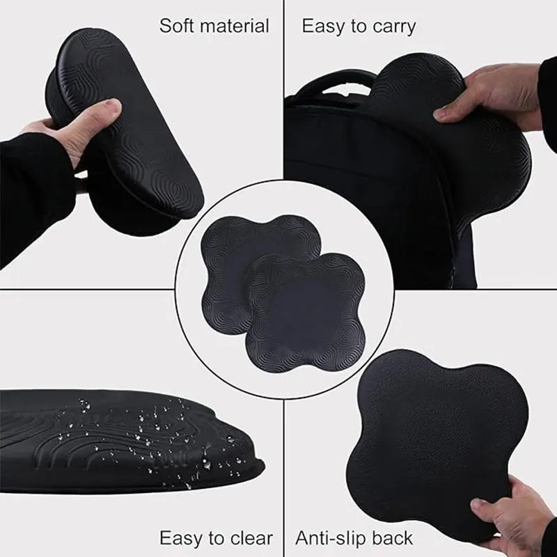 NNEOBA 2PCS Yoga Knee Pads Extra Cushioning Black