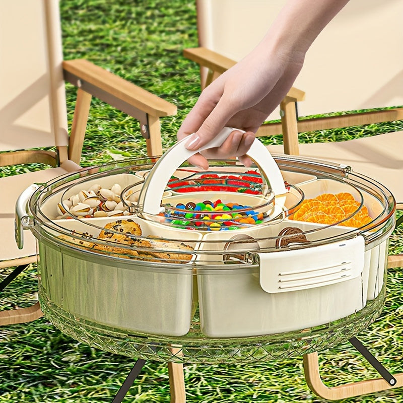 Round Plastic Food Storage Organizer with Lid