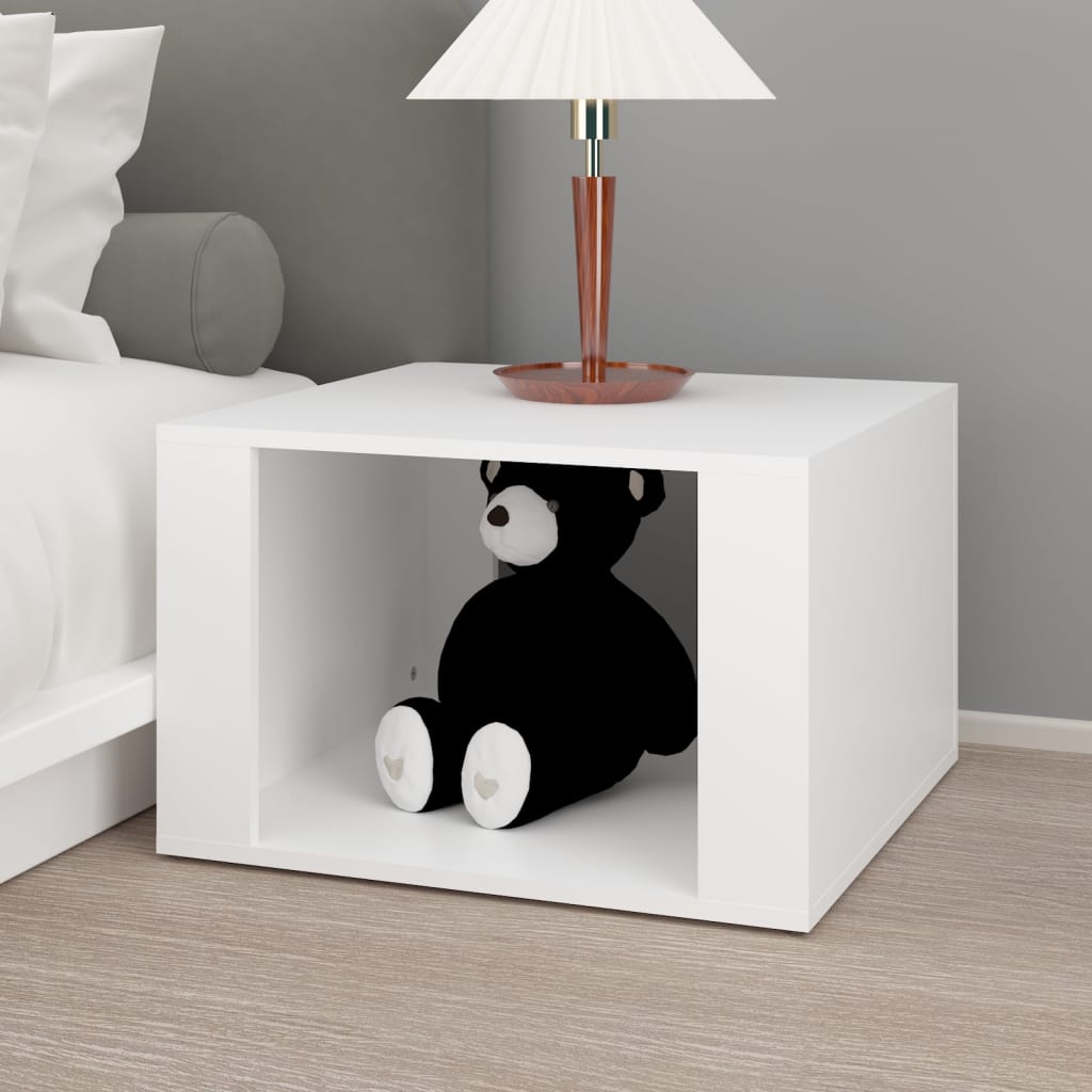 NNEVL Bedside Table White 57x55x36 cm Engineered Wood