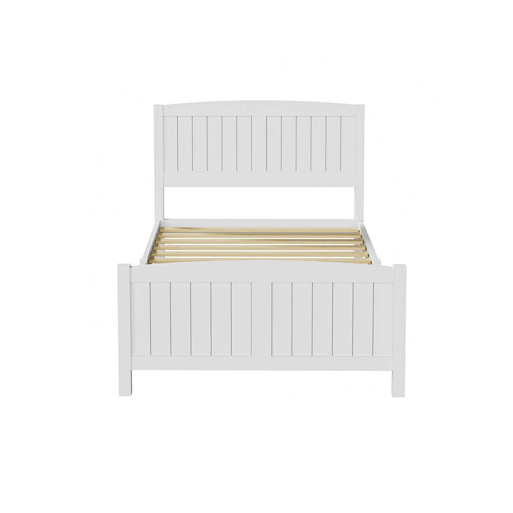 NNEED Bed Frame King Singe Size Timber Platform White