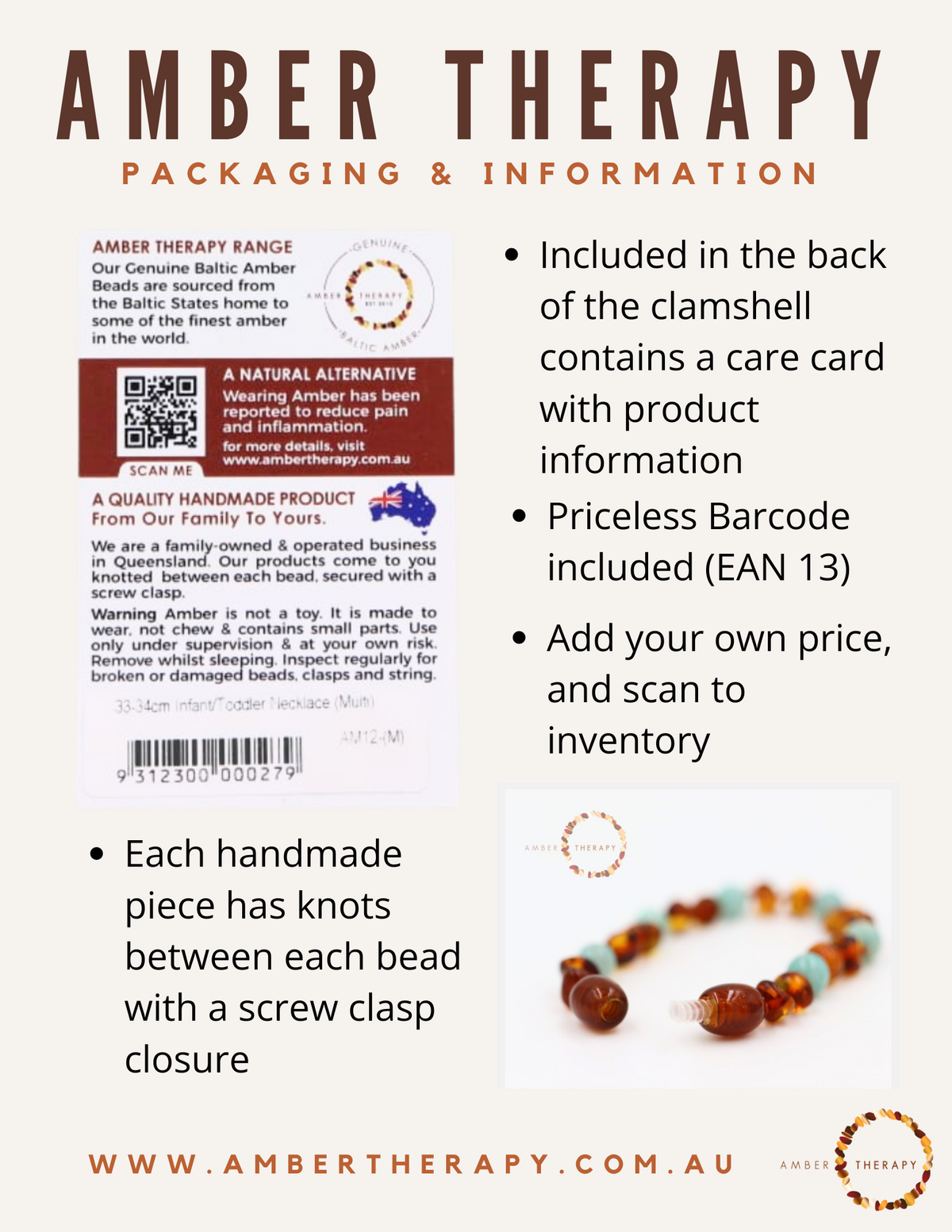 Child 33-34cm Toffee Amber Necklace         (Amber Therapy)