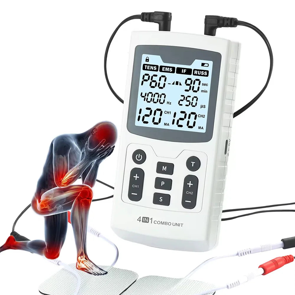 NNEOBA Electric Muscle Therapy Stimulator Interferential Physiotherapy Device White