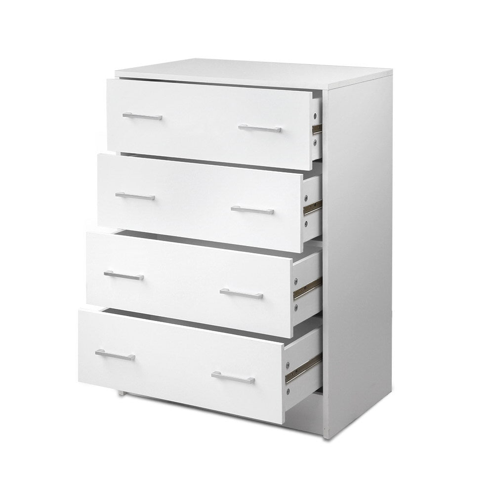 NNEDSZ Tallboy 4 Drawers Storage Cabinet - White