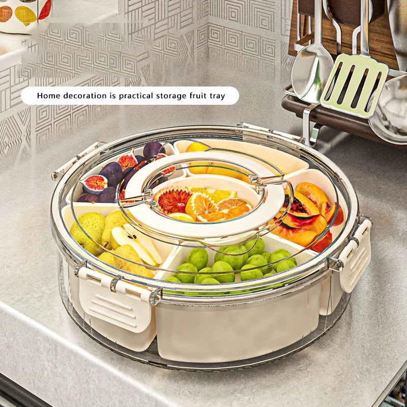 Round Plastic Food Storage Organizer with Lid