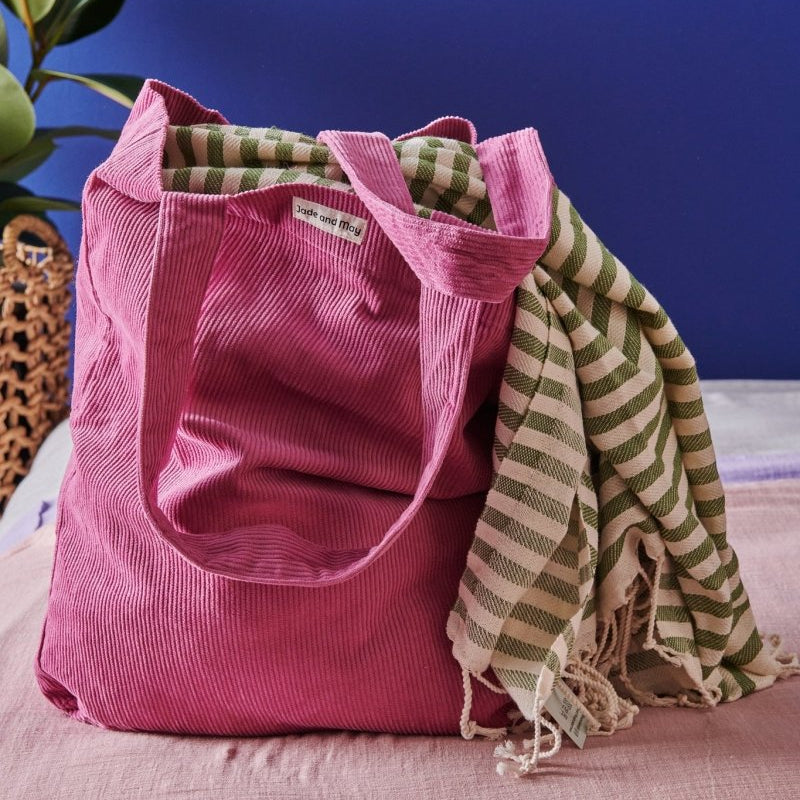 Cord Tote Bag in Fuchsia | An Everyday Essential