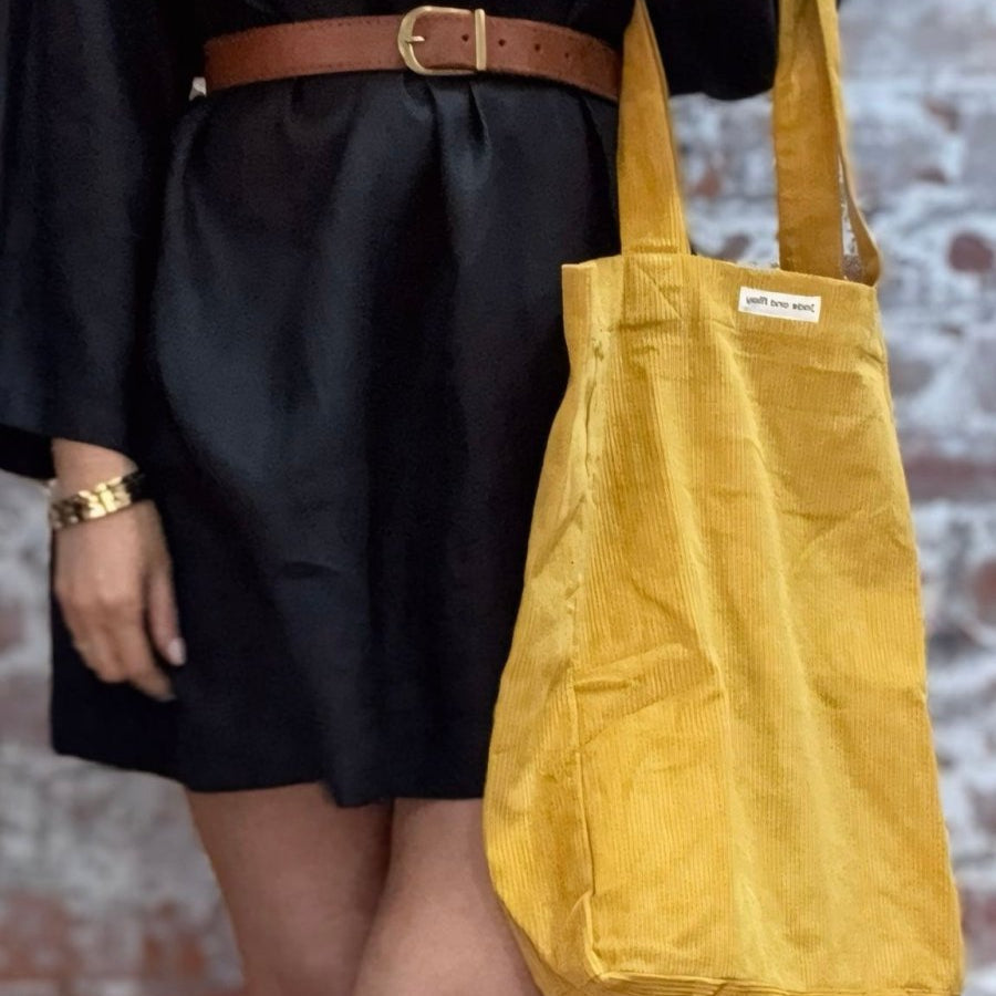Cord Tote Bag - Mustard
