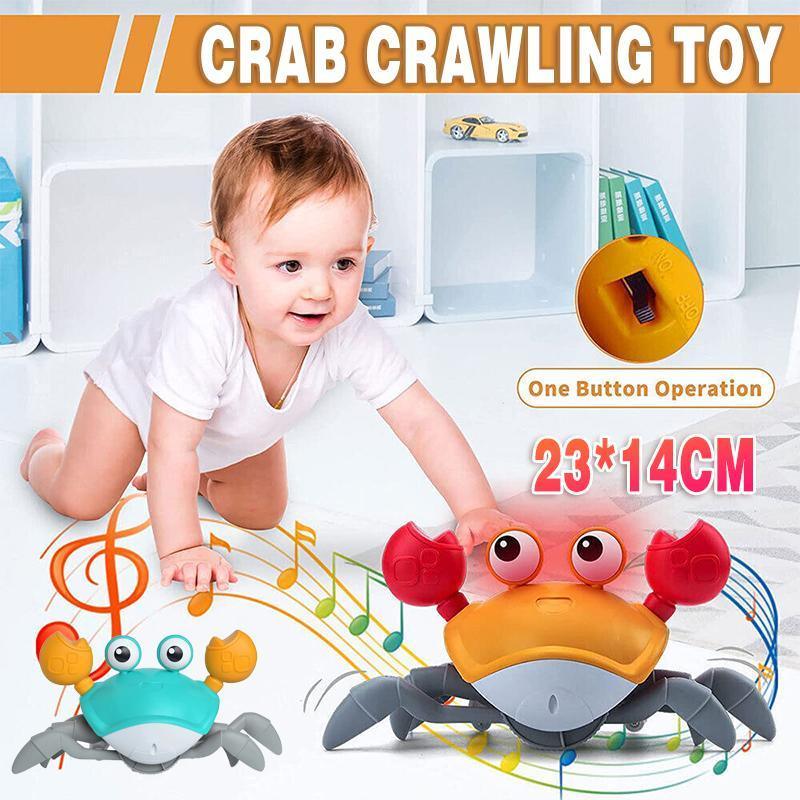 Electric Crawling Crab Toy with Music and LED Lights Interactive Moving Toy for Playtime
