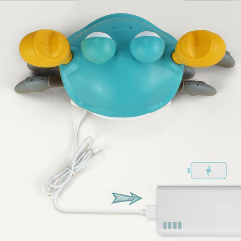 Electric Crawling Crab Toy with Music and LED Lights Interactive Moving Toy for Playtime
