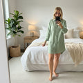 Nightshirt in Pistachio Linen | Button Up