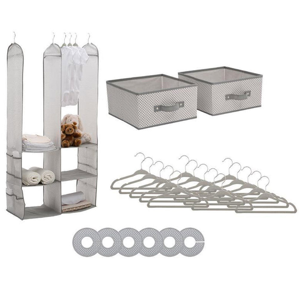 NNEDPE Delta Children 24 Piece Nursery Storage Set Cool Grey