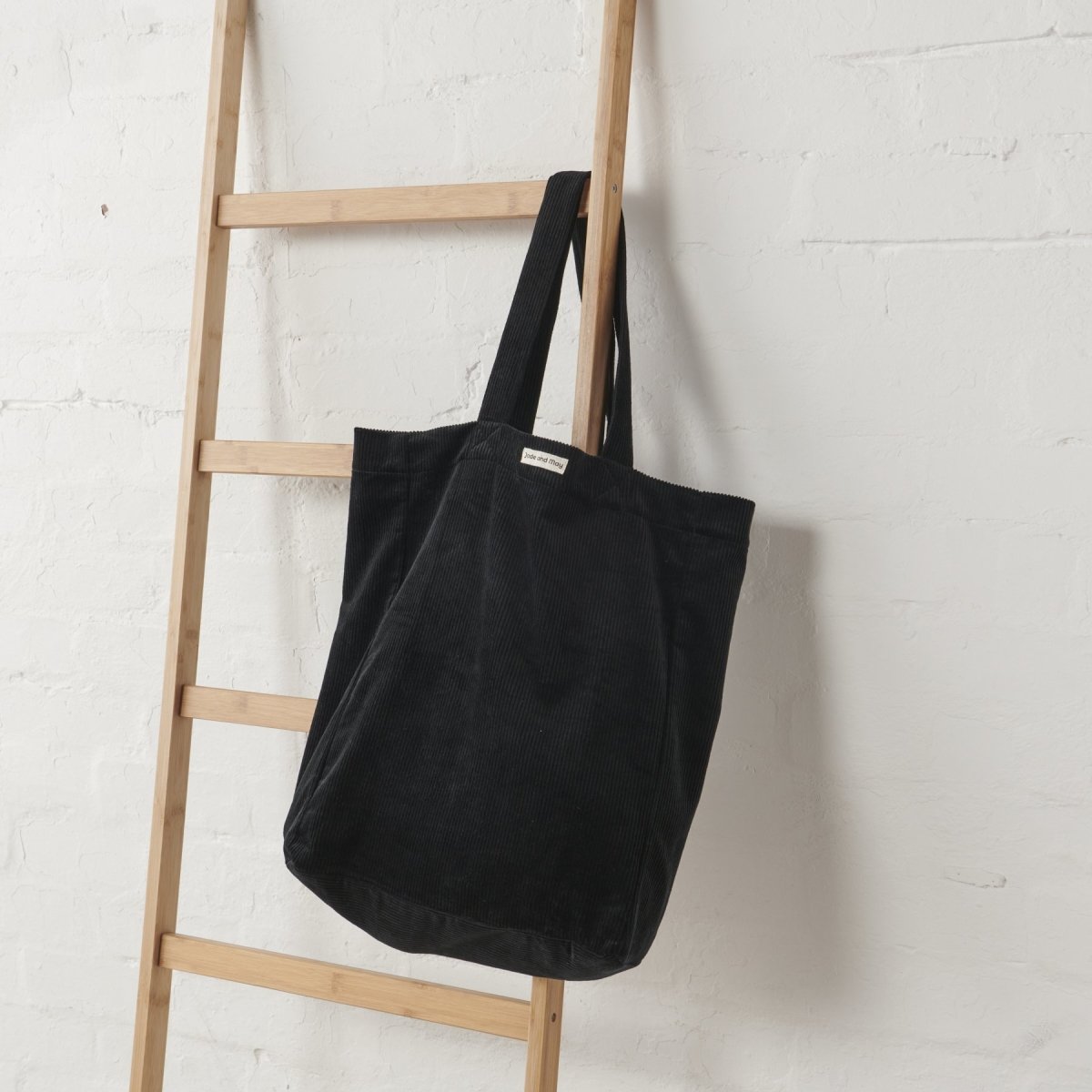 Cord Tote Bag in Black