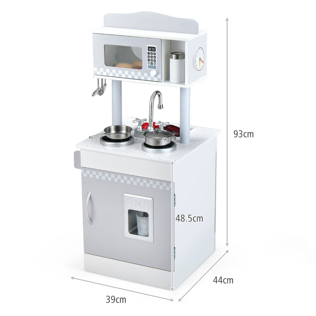 NNECW Double-Sided Kids Play Kitchen with Cooking Sets for Toddlers Ages 3 +